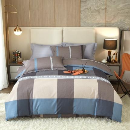 91家纺网 家纺一手货源 找家纺 金纱玉纺2022新款全棉生态大版磨毛四件套茉伯妮-兰