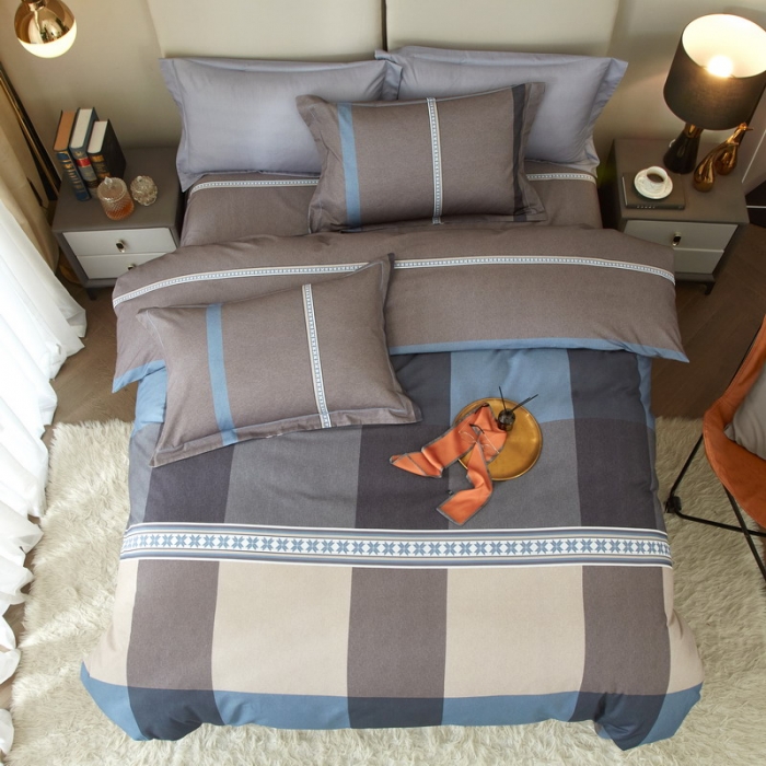 91家纺网 家纺一手货源 找家纺 金纱玉纺2022新款全棉生态大版磨毛四件套茉伯妮-兰