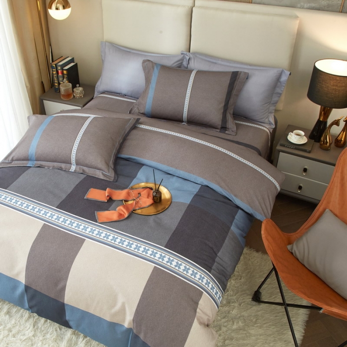 91家纺网 家纺一手货源 找家纺 金纱玉纺2022新款全棉生态大版磨毛四件套茉伯妮-兰