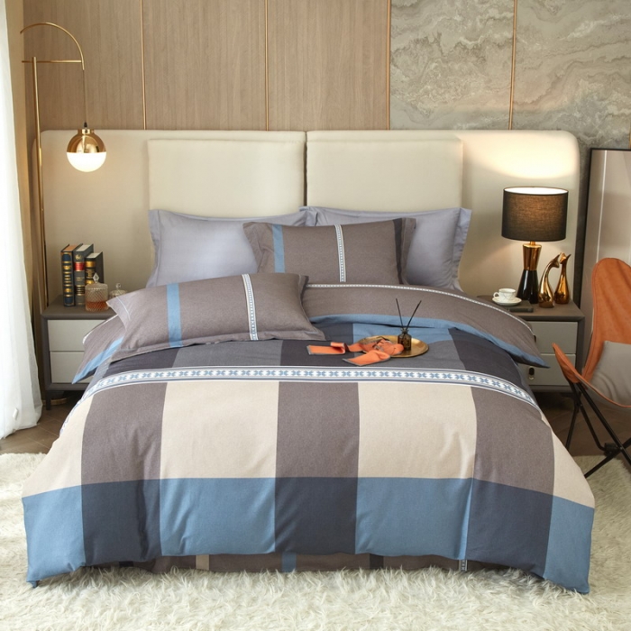 91家纺网 家纺一手货源 找家纺 金纱玉纺2022新款全棉生态大版磨毛四件套茉伯妮-兰