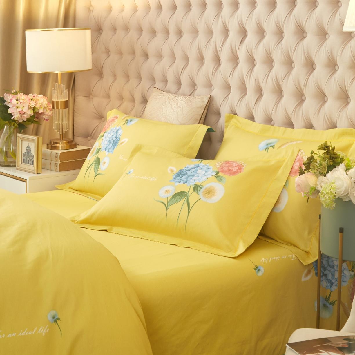 91家纺网 家纺一手货源 找家纺 金纱玉纺2022新款全棉生态大版磨毛四件套陌颜-绿