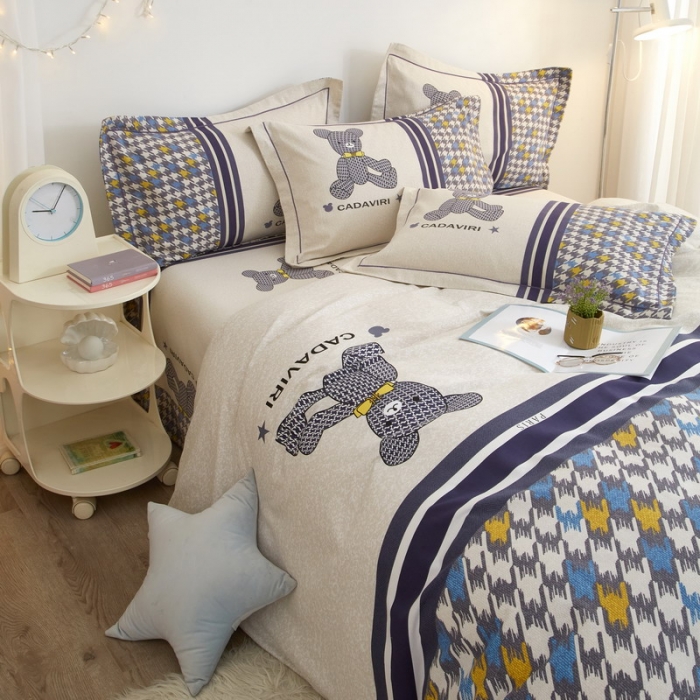 91家纺网 家纺一手货源 找家纺 金纱玉纺2022新款全棉生态大版磨毛四件套千趣