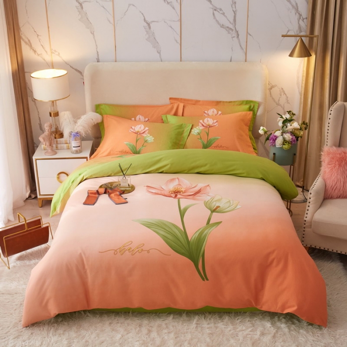 91家纺网 家纺一手货源 找家纺 金纱玉纺2022新款全棉生态大版磨毛四件套青玄-粉