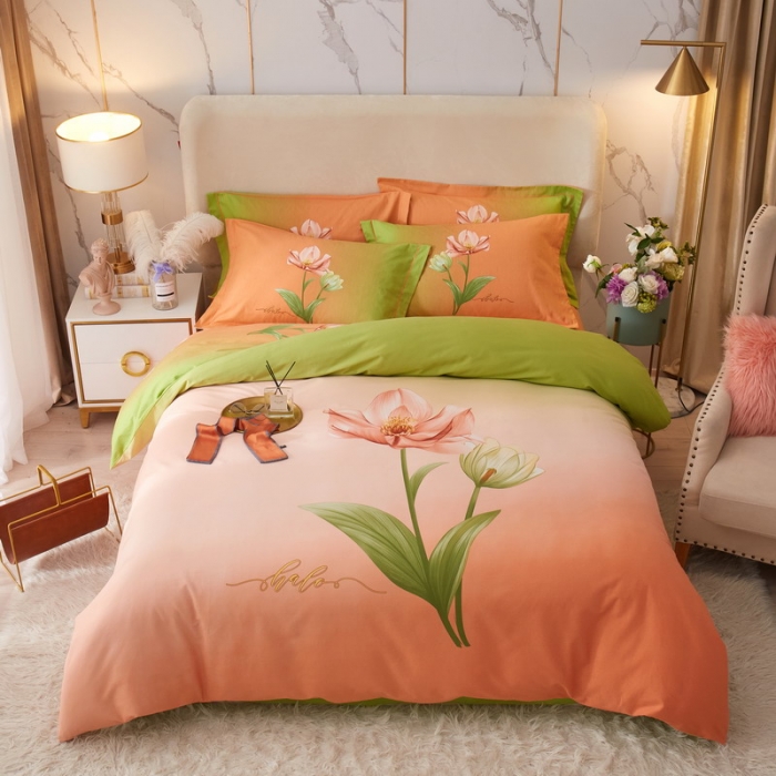 91家纺网 家纺一手货源 找家纺 金纱玉纺2022新款全棉生态大版磨毛四件套青玄-粉