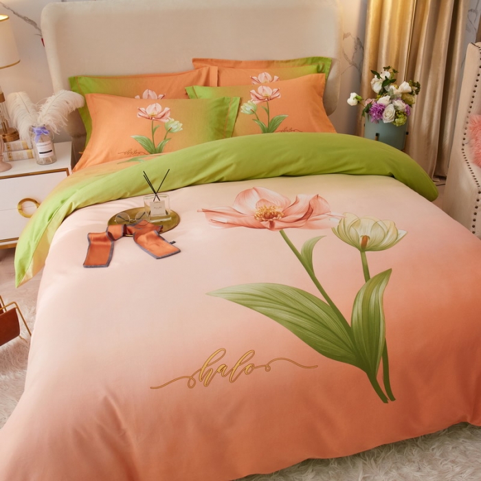 91家纺网 家纺一手货源 找家纺 金纱玉纺2022新款全棉生态大版磨毛四件套青玄-粉