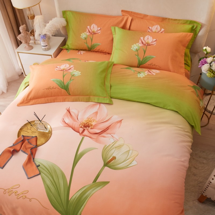 91家纺网 家纺一手货源 找家纺 金纱玉纺2022新款全棉生态大版磨毛四件套青玄-粉