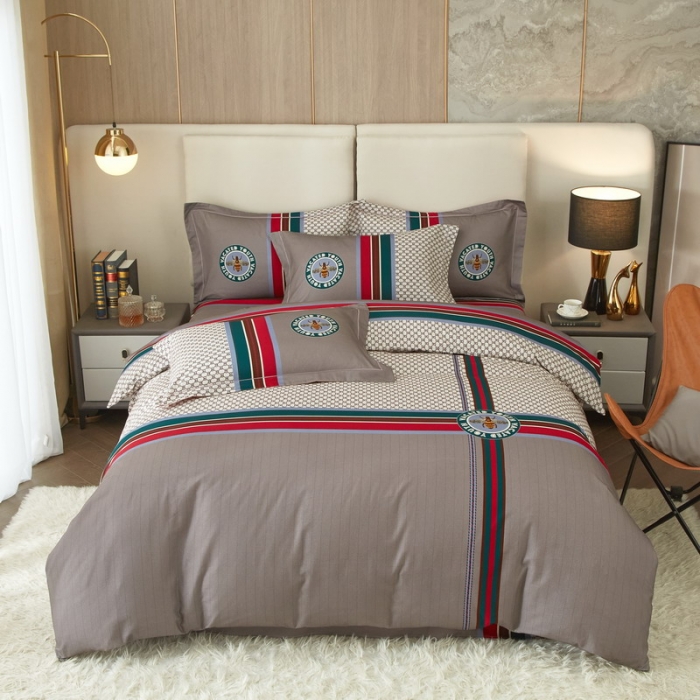 91家纺网 家纺一手货源 找家纺 金纱玉纺2022新款全棉生态大版磨毛四件套时光偶遇-咖