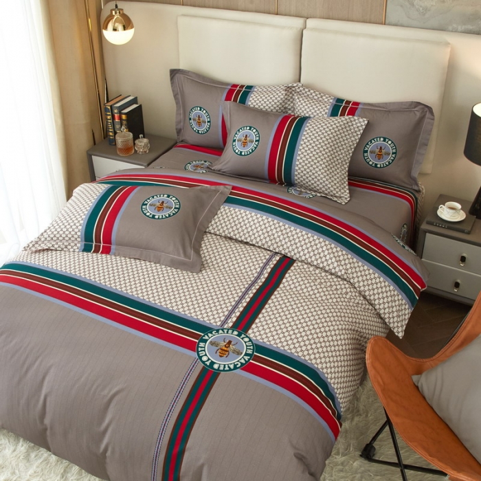 91家纺网 家纺一手货源 找家纺 金纱玉纺2022新款全棉生态大版磨毛四件套时光偶遇-咖