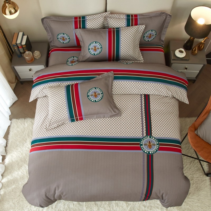 91家纺网 家纺一手货源 找家纺 金纱玉纺2022新款全棉生态大版磨毛四件套时光偶遇-咖