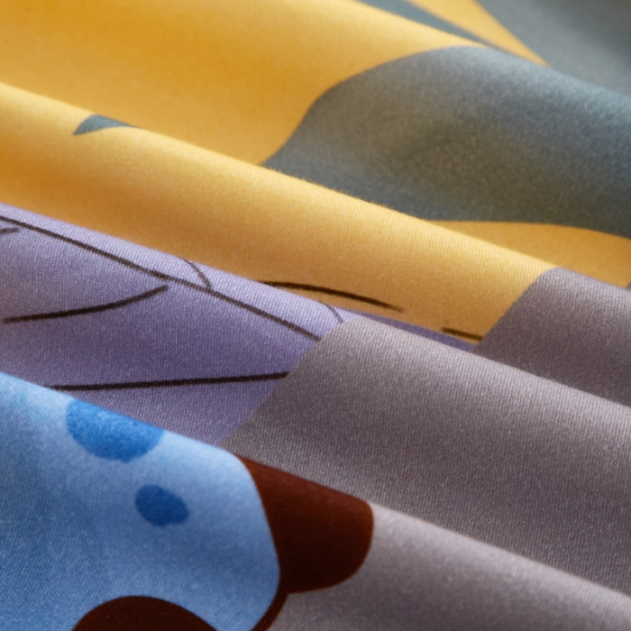 91家纺网 家纺一手货源 找家纺 金纱玉纺2022新款全棉生态大版磨毛四件套小海宝-黄