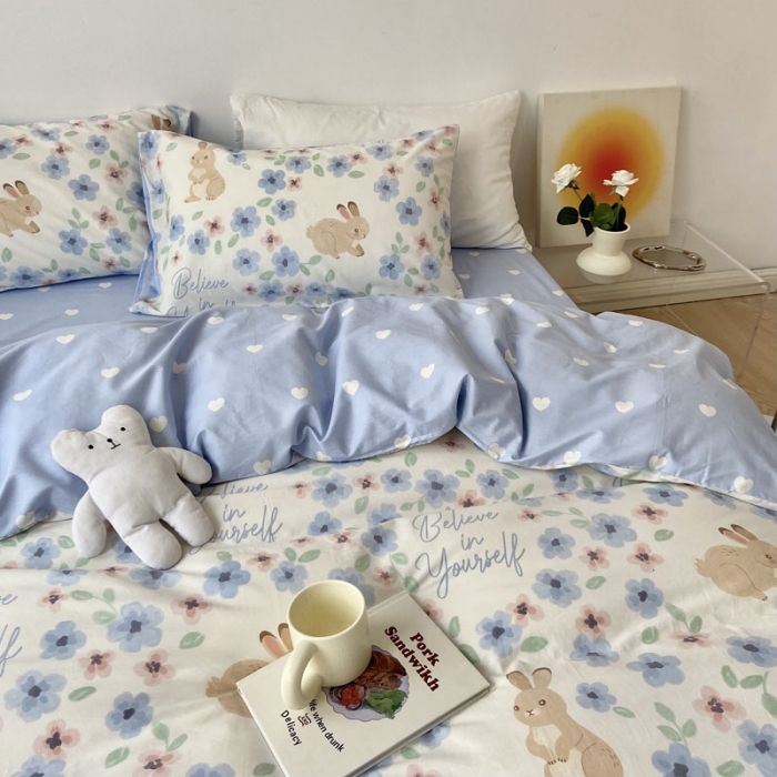 91家纺网 家纺一手货源 找家纺 （总）梦家居 2022新款小清新系列全棉四件套