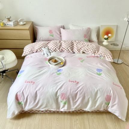 91家纺网 家纺一手货源 找家纺 （总）梦家居 2022新款小清新系列全棉单被套