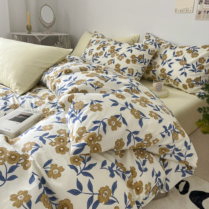 91家纺网 家纺一手货源 找家纺 雅居纺 2022新款全棉13070混搭碎花四件套 花悦