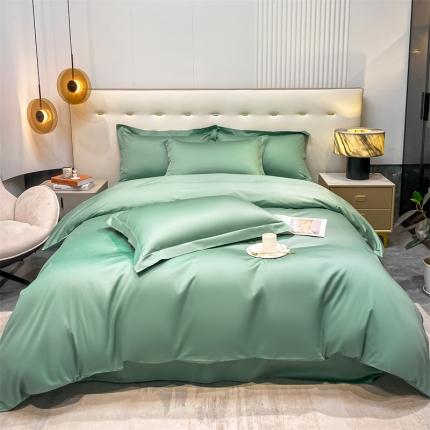 91家纺网 家纺一手货源 找家纺 凯磊 2022新款纯棉梦曼纯色单品被套 冰星绿