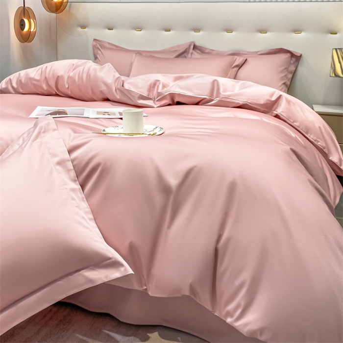 91家纺网 家纺一手货源 找家纺 凯磊 2022新款纯棉梦曼纯色单品被套 粉豆沙