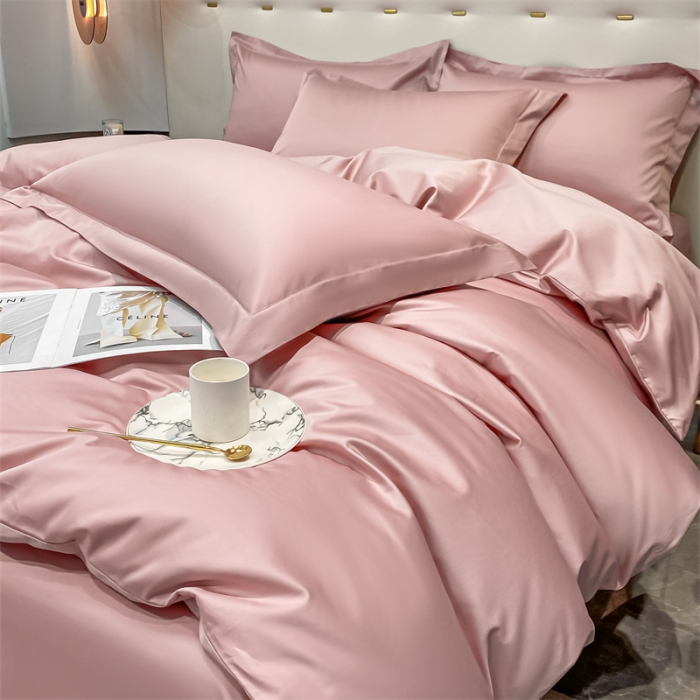 91家纺网 家纺一手货源 找家纺 凯磊 2022新款纯棉梦曼纯色单品被套 粉豆沙