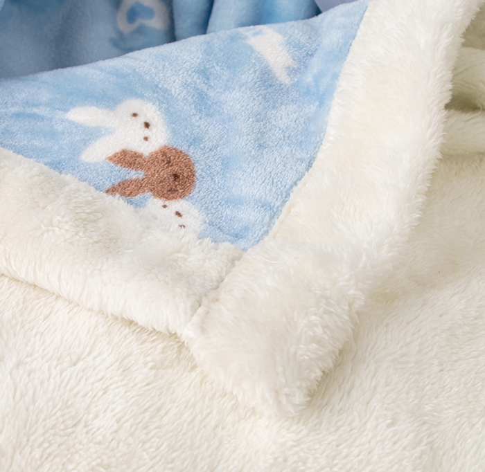 91家纺网 家纺一手货源 找家纺 总来菲毛毯2025新款北极绒复合毯加收双层羊羔绒印花毯子