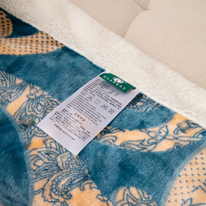 91家纺网 家纺一手货源 找家纺 来菲毛毯2025新款北极绒复合毯加收双层羊羔绒印花毯子布鲁斯