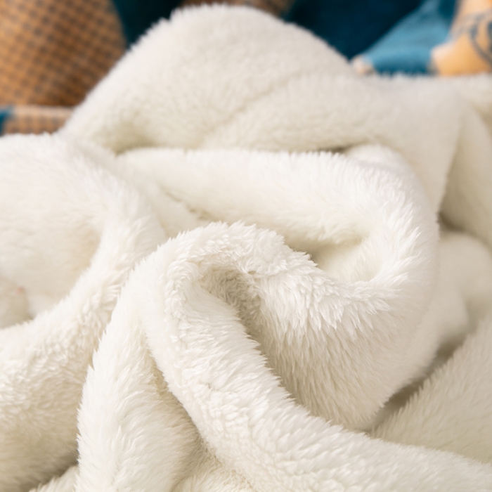 91家纺网 家纺一手货源 找家纺 来菲毛毯2025新款北极绒复合毯加收双层羊羔绒印花毯子布鲁斯