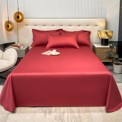 凯磊 2022新款纯棉梦曼纯色单品床单 朗姆红