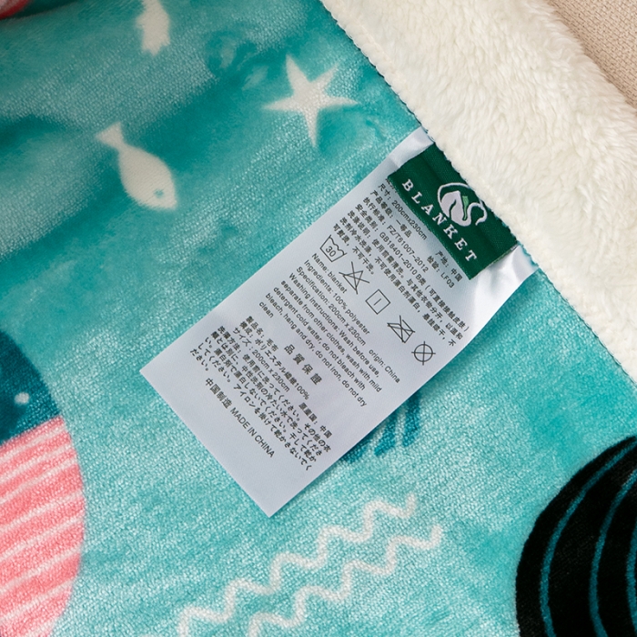 91家纺网 家纺一手货源 找家纺 来菲毛毯2025新款北极绒复合毯加收双层羊羔绒印花毯子美人鱼