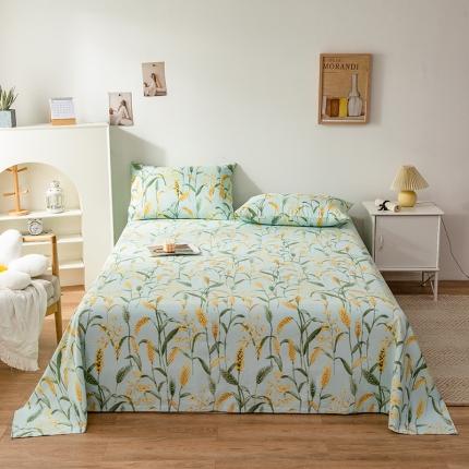 91家纺网 家纺一手货源 找家纺 芃成 2022新款全棉老粗布床单款稻香