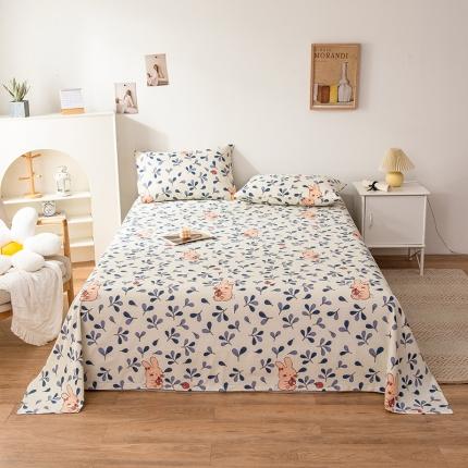 芃成 2022新款全棉老粗布床单款萌萌兔