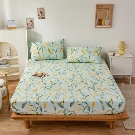 91家纺网 家纺一手货源 找家纺 芃成 2022新款全棉老粗布床笠款稻香