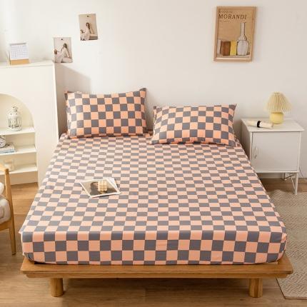 91家纺网 家纺一手货源 找家纺 芃成 2022新款全棉老粗布床笠款棋盘格