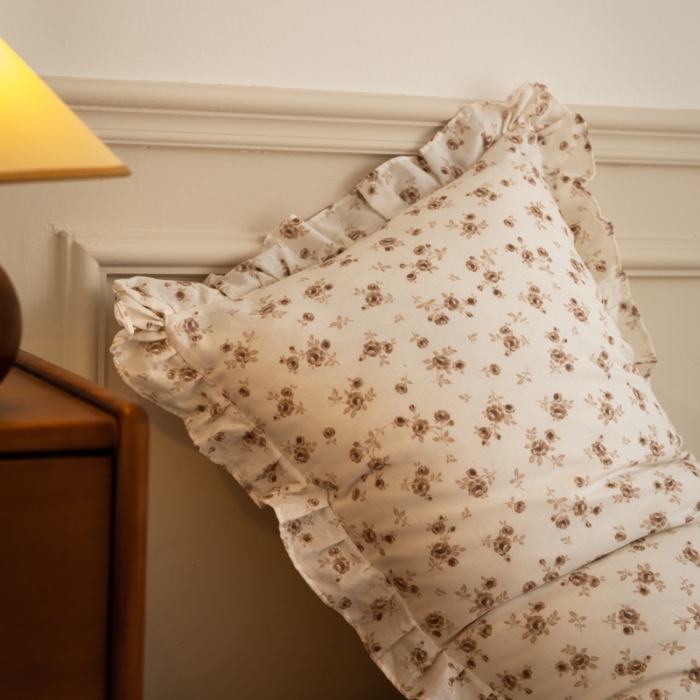 91家纺网 家纺一手货源 找家纺 淑女公社家纺2022新款纯棉双层纱花边款四件套 法兰西玫瑰