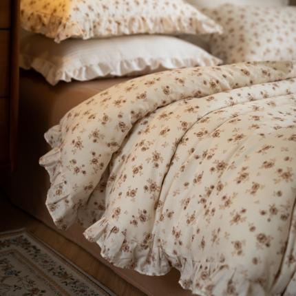 91家纺网 家纺一手货源 找家纺 （总）淑女公社家纺2022新款纯棉双层纱花边款四件套