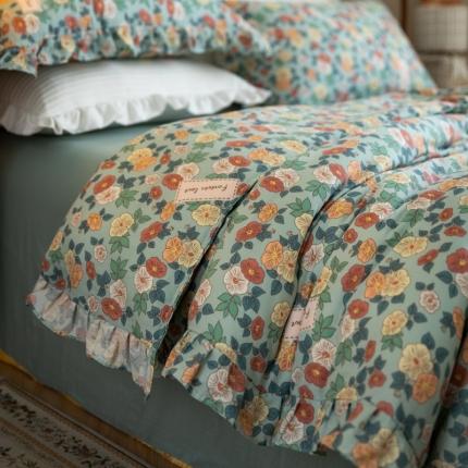 91家纺网 家纺一手货源 找家纺 （总）淑女公社家纺2022新款纯棉双层纱花边款四件套