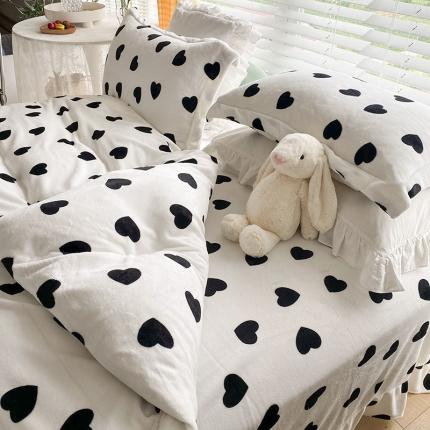 91家纺网 家纺一手货源 找家纺 （总）艾佳2025新款牛奶绒金典黑白四件套-风格4