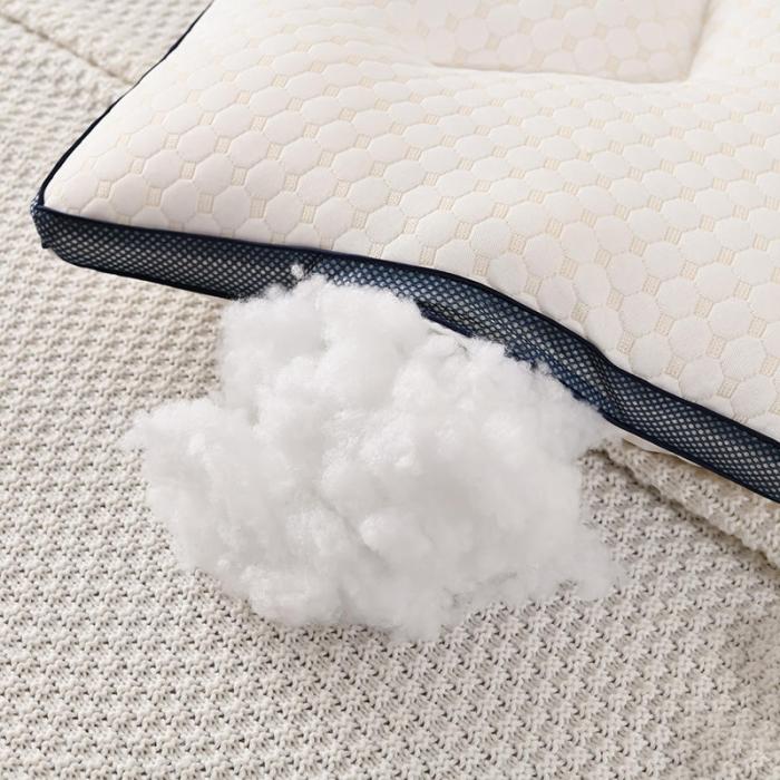 91家纺网 家纺一手货源 找家纺 2022新款水立方蓝网针织棉分区护颈枕芯