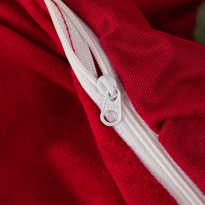 91家纺网 家纺一手货源 找家纺 唐人居2025新款宝宝绒毛巾绣花边四件套-蒲公英之恋 -酱红