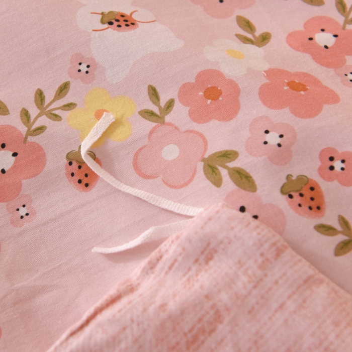 91家纺网 家纺一手货源 找家纺 美达2025全棉蕾丝小花边单层床裙四件套 米菲兔