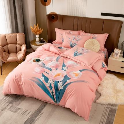 91家纺网 家纺一手货源 找家纺 （总）帅露 2022新款大版印花磨毛四件套