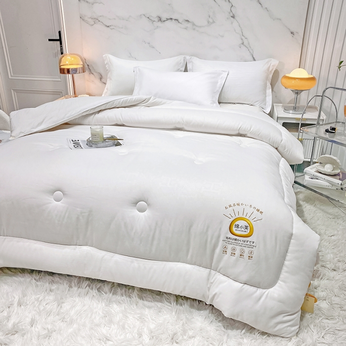 91家纺网 家纺一手货源 找家纺 丽卡家纺 2023新款绵小芙蚕绒棉暖绒被 绵小芙 -白色