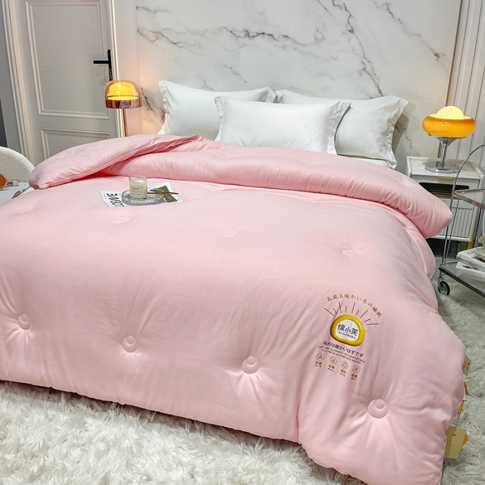 91家纺网 家纺一手货源 找家纺 丽卡家纺 2023新款绵小芙蚕绒棉暖绒被 绵小芙 -粉色