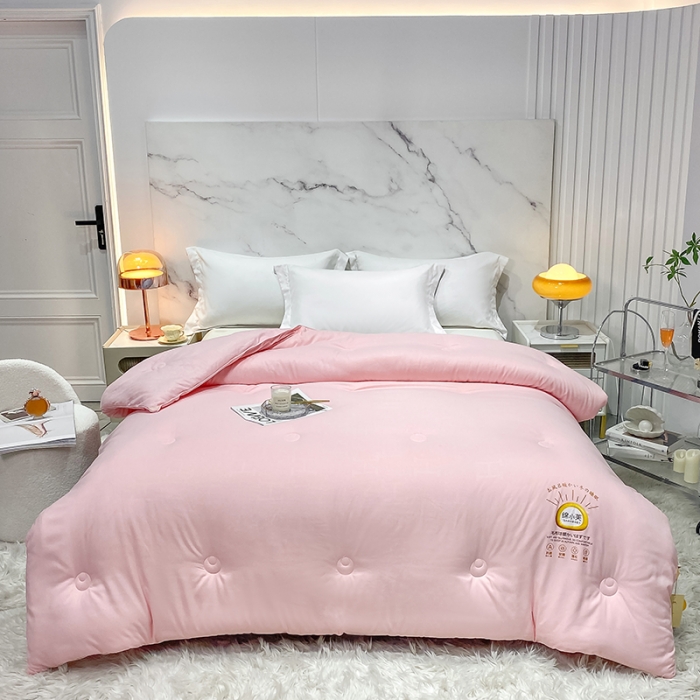 91家纺网 家纺一手货源 找家纺 丽卡家纺 2023新款绵小芙蚕绒棉暖绒被 绵小芙 -粉色