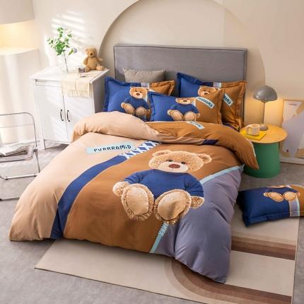 91家纺网 家纺一手货源 找家纺 （总）帅露 2022新款大版印花磨毛四件套