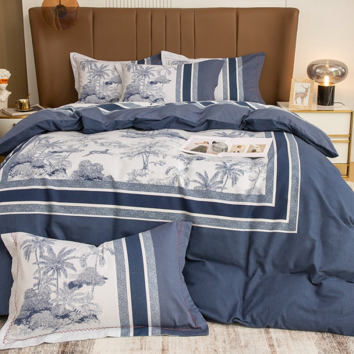 91家纺网 家纺一手货源 找家纺 帅露 2022新款大版印花磨毛四件套 畅想