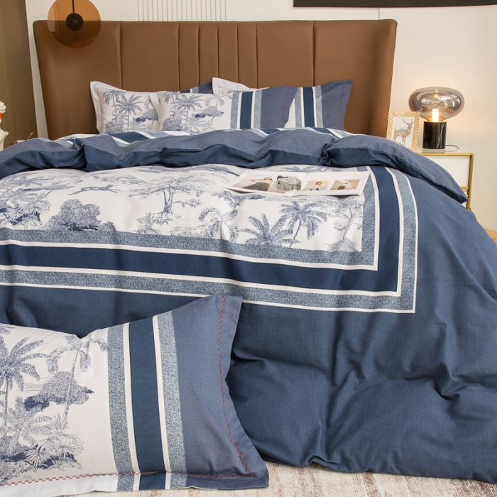 91家纺网 家纺一手货源 找家纺 帅露 2022新款大版印花磨毛四件套 畅想