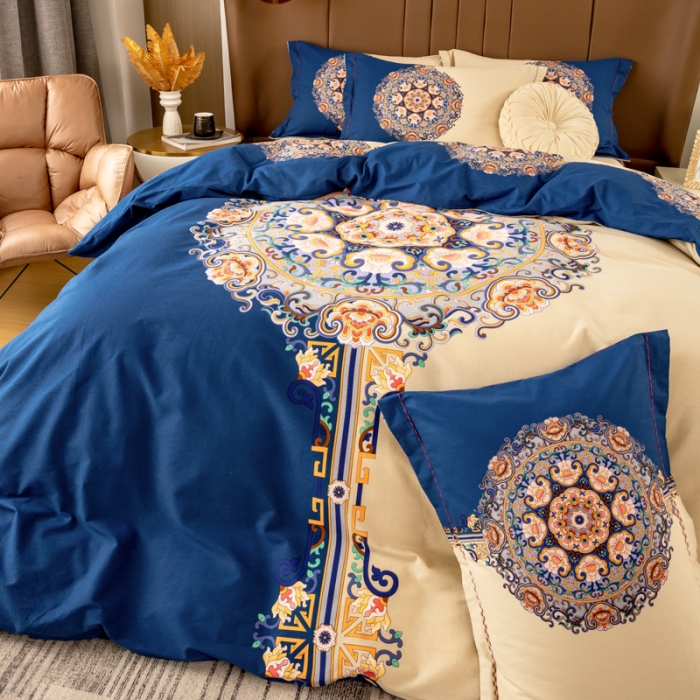 91家纺网 家纺一手货源 找家纺 帅露 2022新款大版印花磨毛四件套 蜜蜜时光