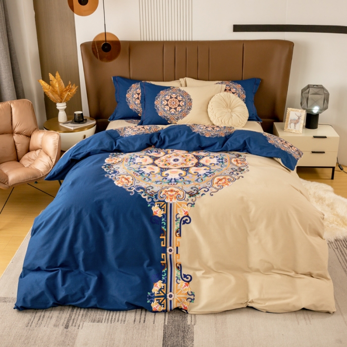 91家纺网 家纺一手货源 找家纺 帅露 2022新款大版印花磨毛四件套 蜜蜜时光