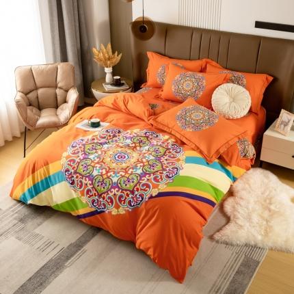 91家纺网 家纺一手货源 找家纺 （总）帅露 2022新款大版印花磨毛四件套