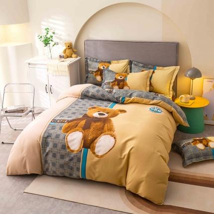 91家纺网 家纺一手货源 找家纺 （总）帅露 2022新款大版印花磨毛四件套