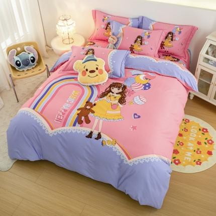 91家纺网 家纺一手货源 找家纺 （总）帅露 2022新款大版印花磨毛四件套