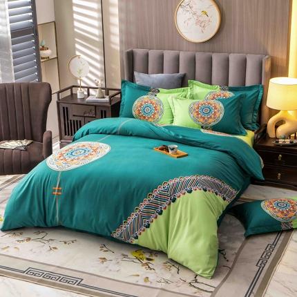 91家纺网 家纺一手货源 找家纺 （总）帅露 2022新款大版印花磨毛四件套