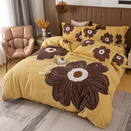 91家纺网 家纺一手货源 找家纺 （总）帅露 2022新款大版印花磨毛四件套